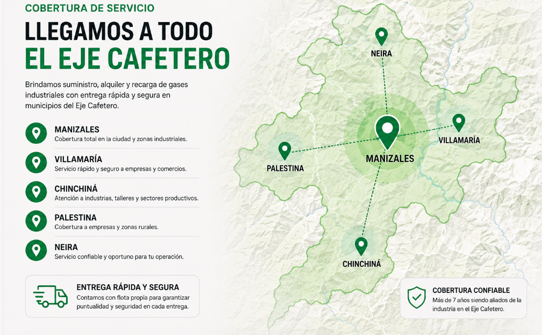 Mapa de cobertura DOTEX en el Eje Cafetero — clic para abrir en Google Maps